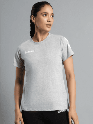 Go Cotton Round Neck Cotton Rich Half Sleeve Solid Regular fit Cottonpoly T-shirt for Women Comfortable soft Breathable Fabric Stretchable for Everyday Use Ideal for Casualwear
