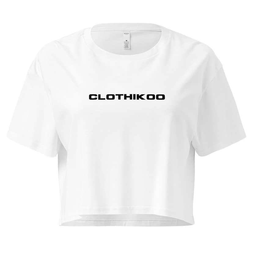 Clothikoo Classic Crop Top (white colour, Feather Print) view 10