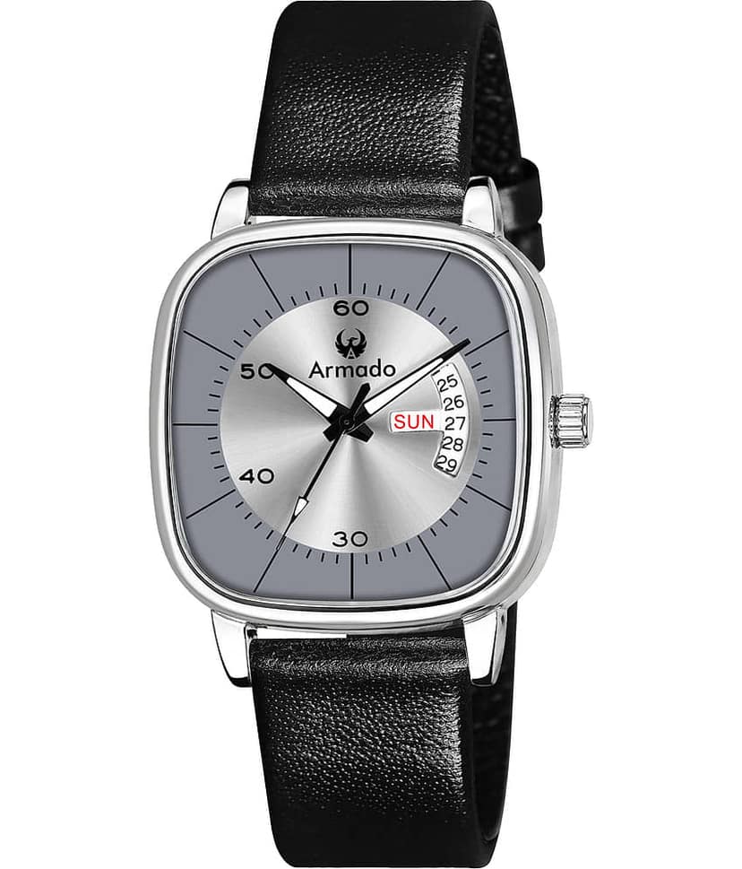 Armado Black Leather Analog Men's Watch view 2