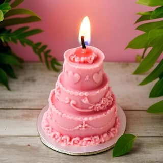 SS Enterprise Organic Soy Wax Cake Shape Designer Candle, Scented Aromatic Fragrance, Smoke-Free, Birthday Candle, Pack of 1, Green