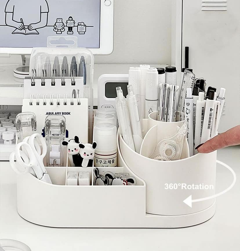 360 Degree Rotating Makeup Organizer Adjustable Cosmetic Storage Box view 6