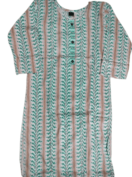 Women's Green Printed Cotton Kurta with Palazzo Pants and Dupatta Set view 2