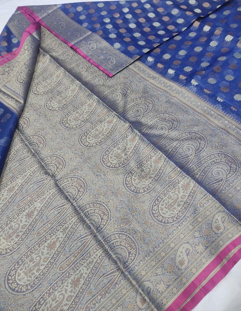 Banarasi Tissue silk saree with blouse view 3