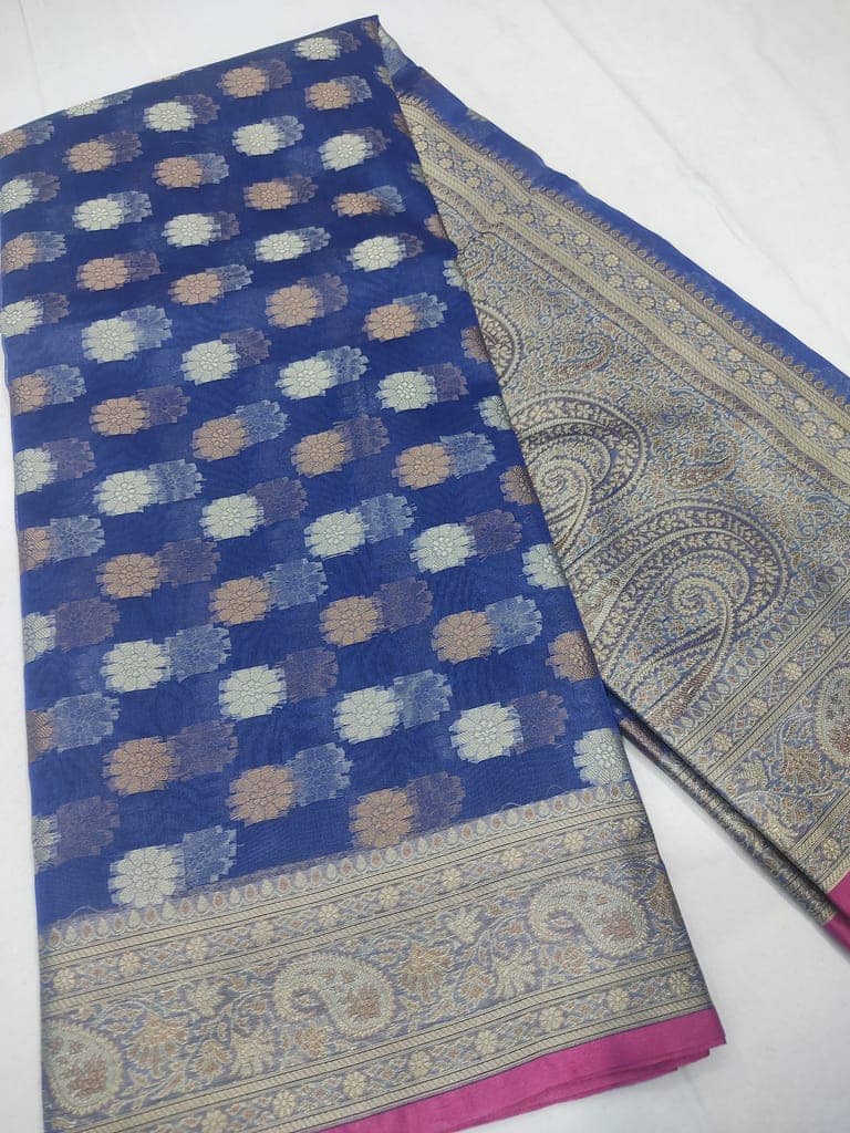 Banarasi Tissue silk saree with blouse view 5