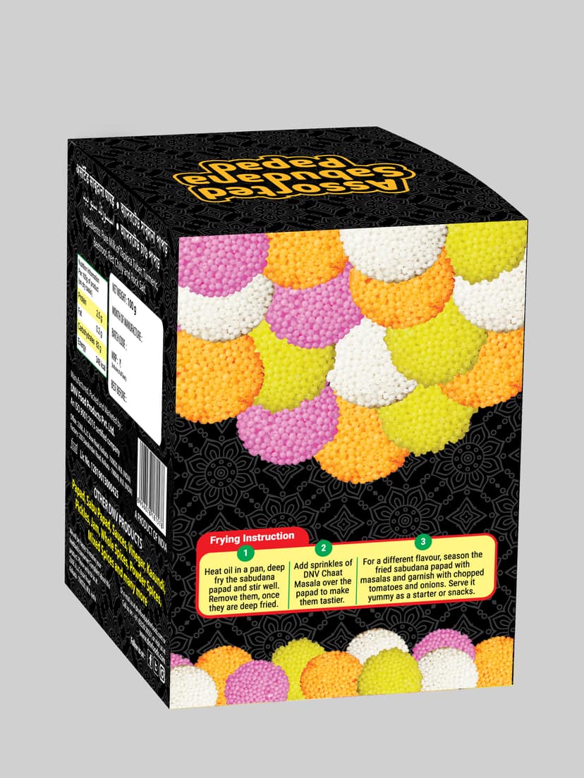 DNV Foods Sabudana Papad Assorted, 100 gm view 2