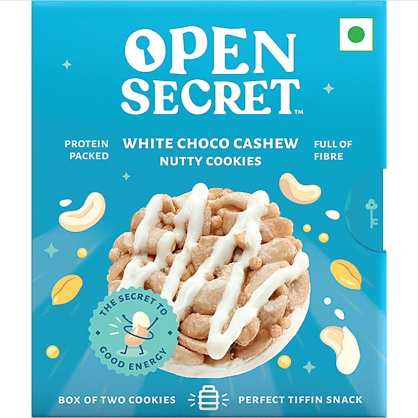 Open Secret White Chocolate Cashew Nutty Cookies, 25 g 2 pcs