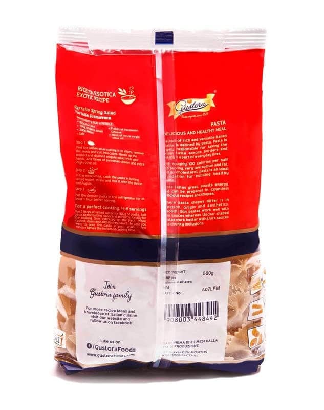 Gustora Farfalle Pasta - 500 view 2