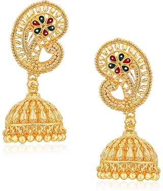Vighnaharta Traditional Wedding waer Jhumki Earring Alloy Gold Plated Jhumka for Women and Girls