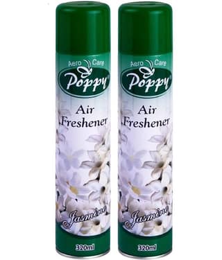 Aero Care Poppy Jasmine Air Freshener Room Fragrant Spray A Wave of Freshness 320 ml (Pack of 2)