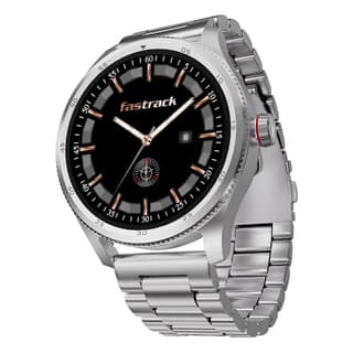 Fastrack Magnus FX1 1.38" Display Metal Case Smart Watch with Single Sync BT Calling, Functional Crown, 100+ Sports Modes, Health Tracking, in-Built Games Smartwatch for Men (Silver) Fastrack Magnus FX1 1.38" Display Metal Case Smart Watch with Single Sy