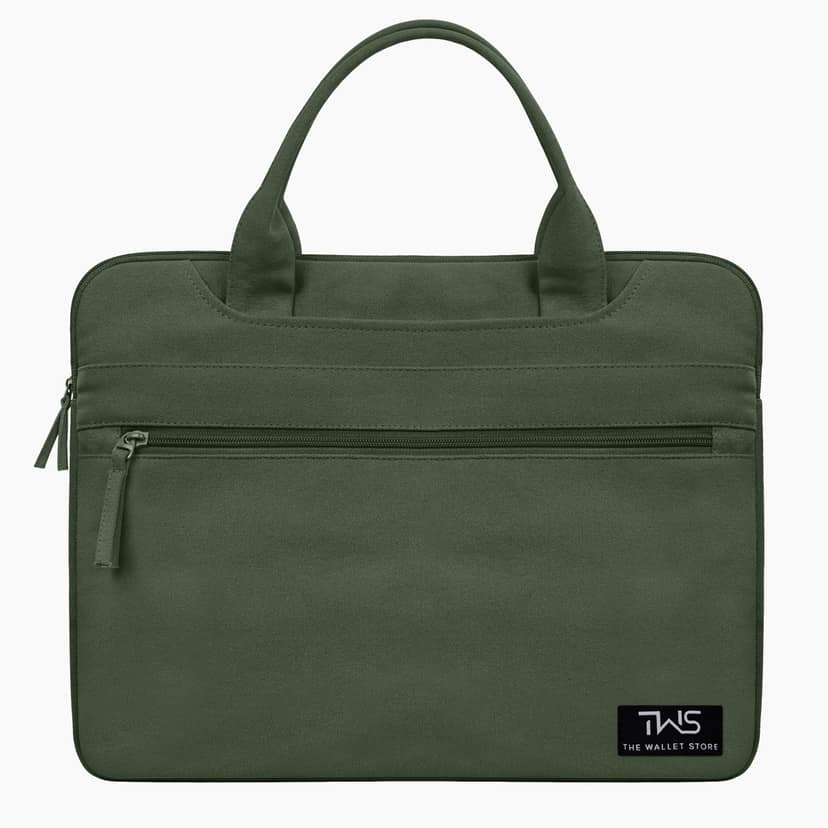 The Wallet Store EcoCarry Canvas Laptop Bag - Olive - 15 Inch