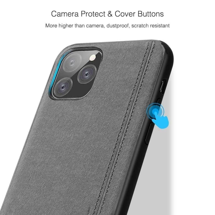 Memumi Wise Series Leather Back Cover for Apple iPhone 11 Pro Max Shockproof - Grey (6.5") view 2