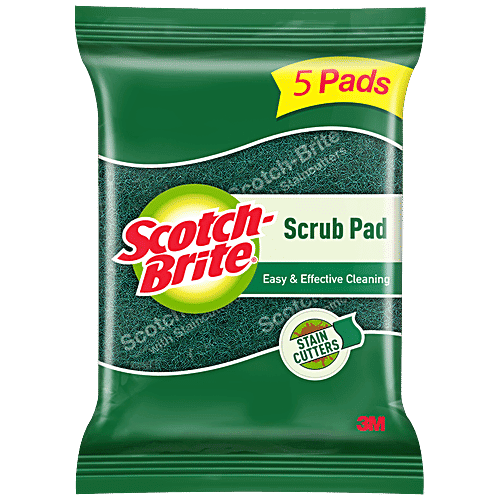 Scotch brite Scrub Pad, Scrubber for Utensil Cleaning, 5 pcs Pack of 5