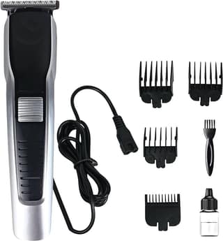 AT-538 Hair Clipper for Men, Black Silver Finish