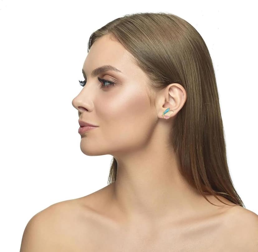 Vansh Pastel Butterfly Stud Earrings for Girls and Women view 4