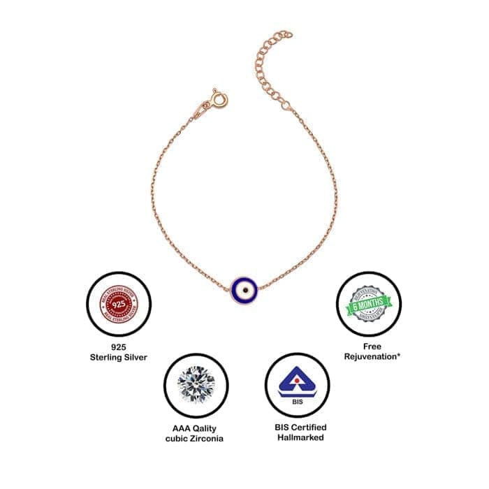 Rose Gold Dark Evil Eye Shield Bracelet view 7