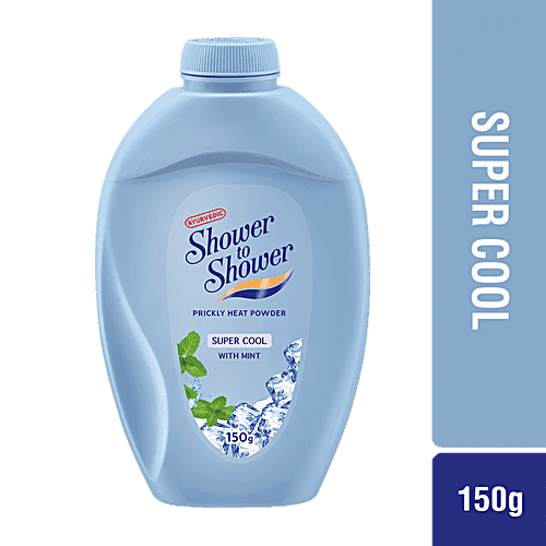 Shower To Shower Prickly Heat Powder - Super Cool With Mint, Ayurvedic, Absorbs Sweat, 150 g