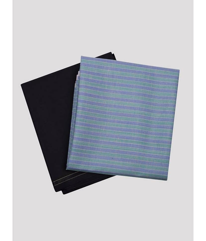 Maharaja - Green Polyester Blend Men's Unstitched Shirts & Trousers ( Pack of 2 )