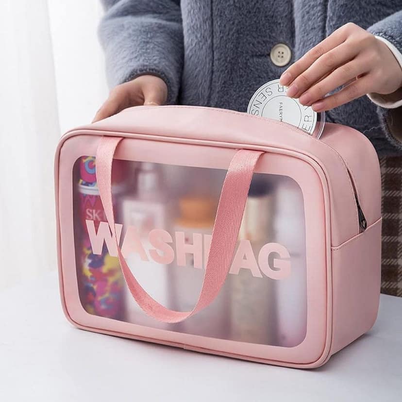 Big Zippered Cosmetic Pouch, Toiletry Bag for Cosmetics (1 Pc) view 10