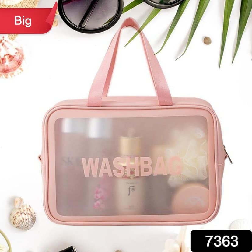 Big Zippered Cosmetic Pouch, Toiletry Bag for Cosmetics (1 Pc) view 2