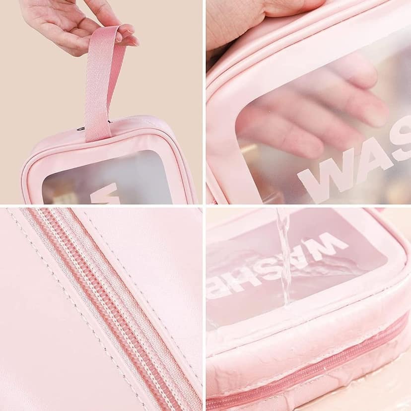 Big Zippered Cosmetic Pouch, Toiletry Bag for Cosmetics (1 Pc) view 3