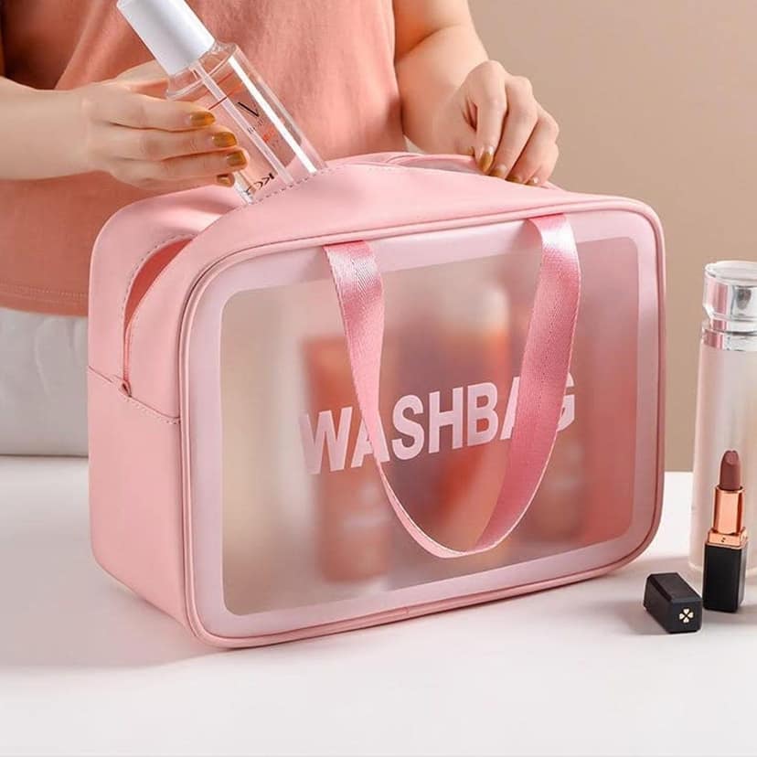 Big Zippered Cosmetic Pouch, Toiletry Bag for Cosmetics (1 Pc) view 7