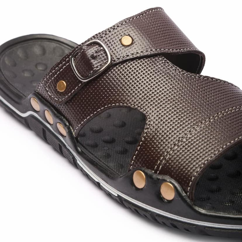 FEATHER LEATHER Men's Comfortable & Fashionable Sandals & Slippers | Casual Lightweight Slipper/Flip-Flop for Men | Indoor/Outdoor/Chappal view 10