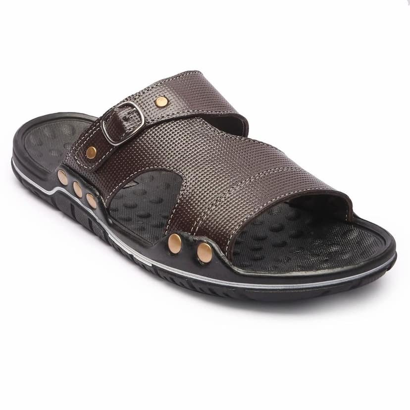 FEATHER LEATHER Men's Comfortable & Fashionable Sandals & Slippers | Casual Lightweight Slipper/Flip-Flop for Men | Indoor/Outdoor/Chappal view 8