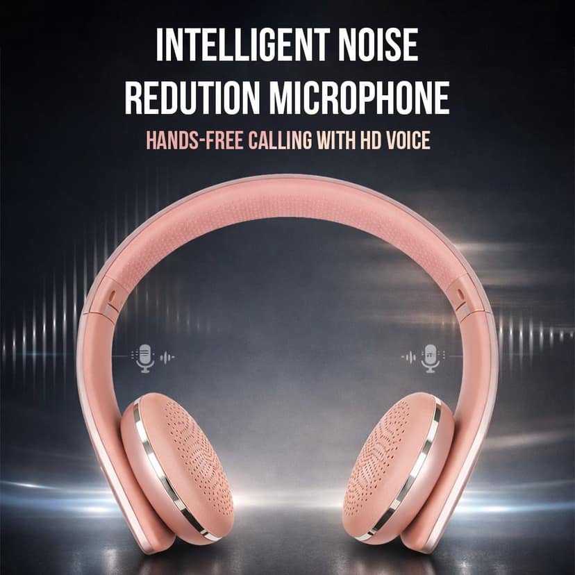 Olivlife Bluetooth 6.0 Wireless Over-Ear Headphones with premium quality cushion and hair grip band for women adjustable headband - Black view 2