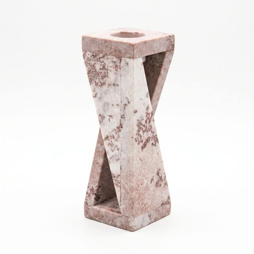 MARBLE GEOMETRIC TWISTED VASE