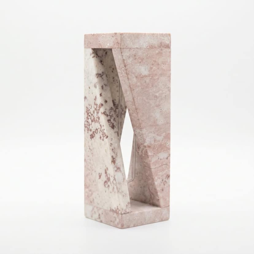 MARBLE GEOMETRIC TWISTED VASE view 3