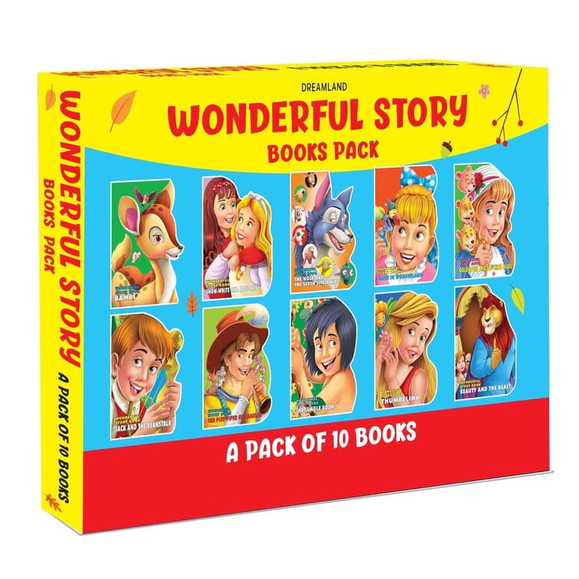 Wonderful Story Shape 10 Board Books Pack for Children Age 3 -8 Years| Beauty & the Beast, The Pied Piper of Hamelin, Jack & Beanstalk, Thumbelina, ... Kids, Snow White and Rose Red, 120 Pages [Paperback] Dreamland Publications view 2