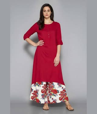 Pistaa - Orange Viscose Women's Asymmetrical Kurti ( Pack of 1 )