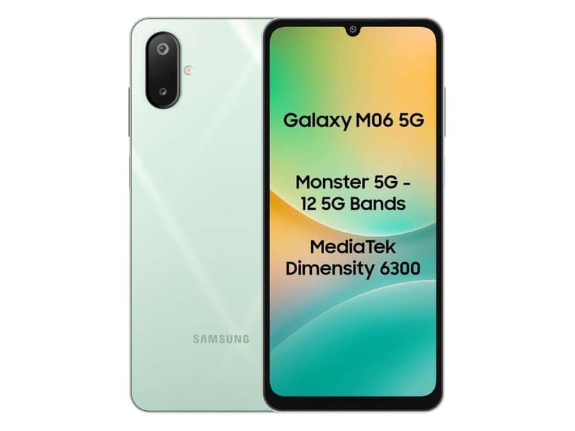 Samsung M06 Smartphone, 4GB RAM, 64GB Storage - Sage Green