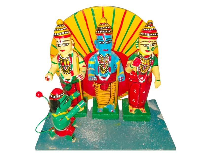 Kondapalli Handicrafts Wooden Rama Parivar view 2
