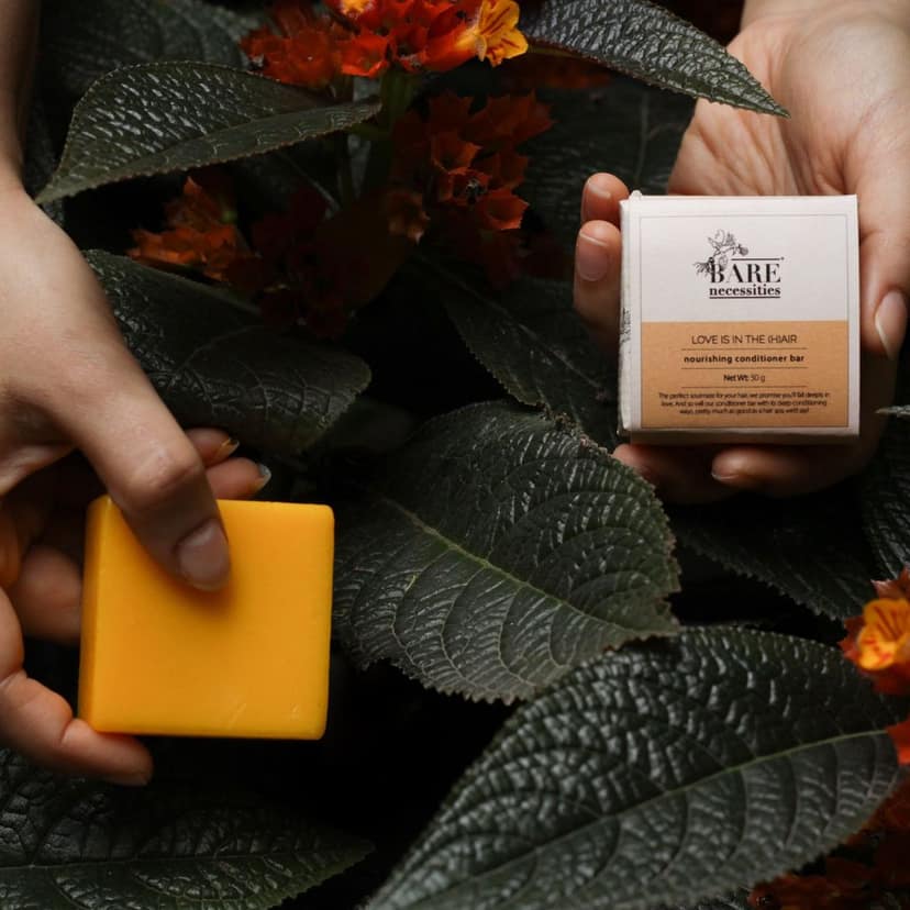 Bare Necessities Love is in the Hair Organic Conditioner Bar for Healthy Shiny Silky Smooth Hair view 5