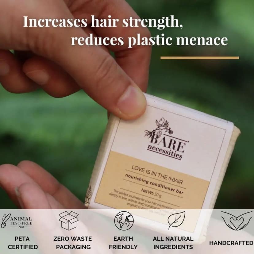 Bare Necessities Love is in the Hair Organic Conditioner Bar for Healthy Shiny Silky Smooth Hair view 7