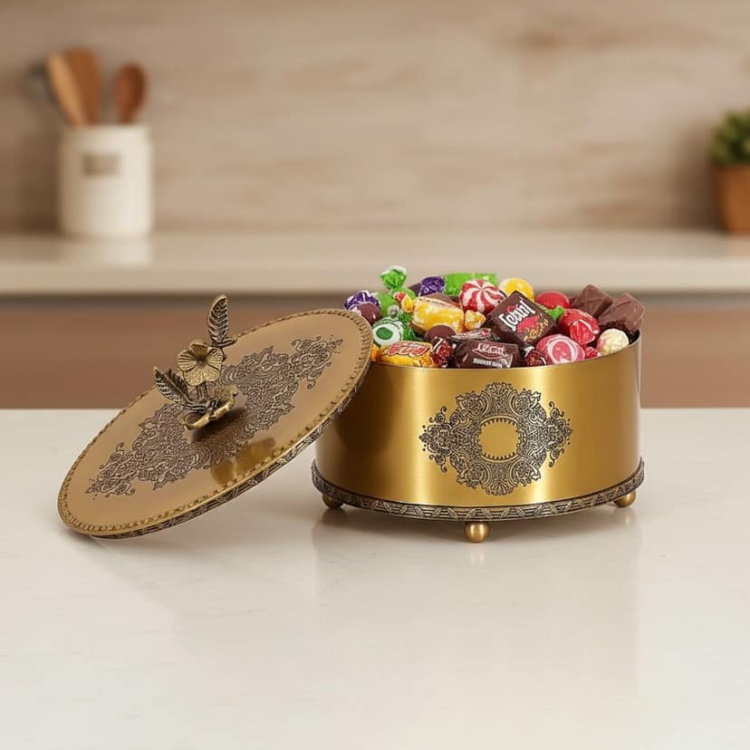 Brass Decorative Supari Container Box (ATMAS045 C)