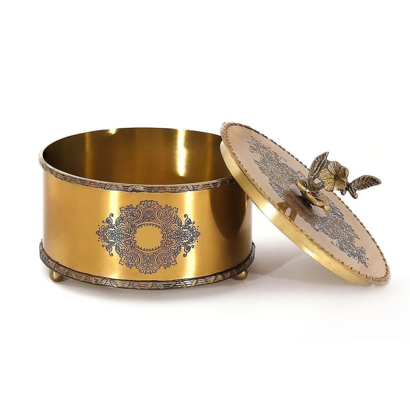 Brass Decorative Supari Container Box (ATMAS045 C) view 4