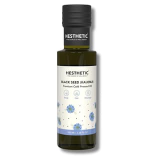 HESTHETIC Cold Pressed Black Seed Oil 100ml for Hair, Skin & Scalp | Pure Kalonji (Nigella Sativa) Beauty Oil Thymoquinone Rich | Glass Bottle | Pre-Wash Ritual & Facial Massage Use HESTHETIC Cold Pressed Black Seed Oil 100ml for Hair, Skin & Scalp | Pur