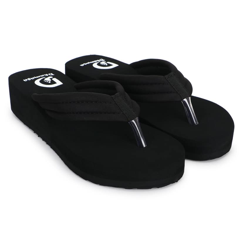 Dhamasa Stylish Black & Maroon Flip-Flops for Ultimate Comfort