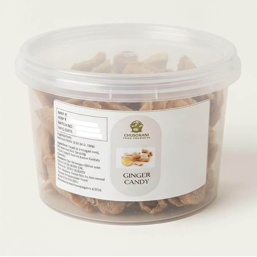 Ginger Candy - 100 gm - One plastic container of ginger candy