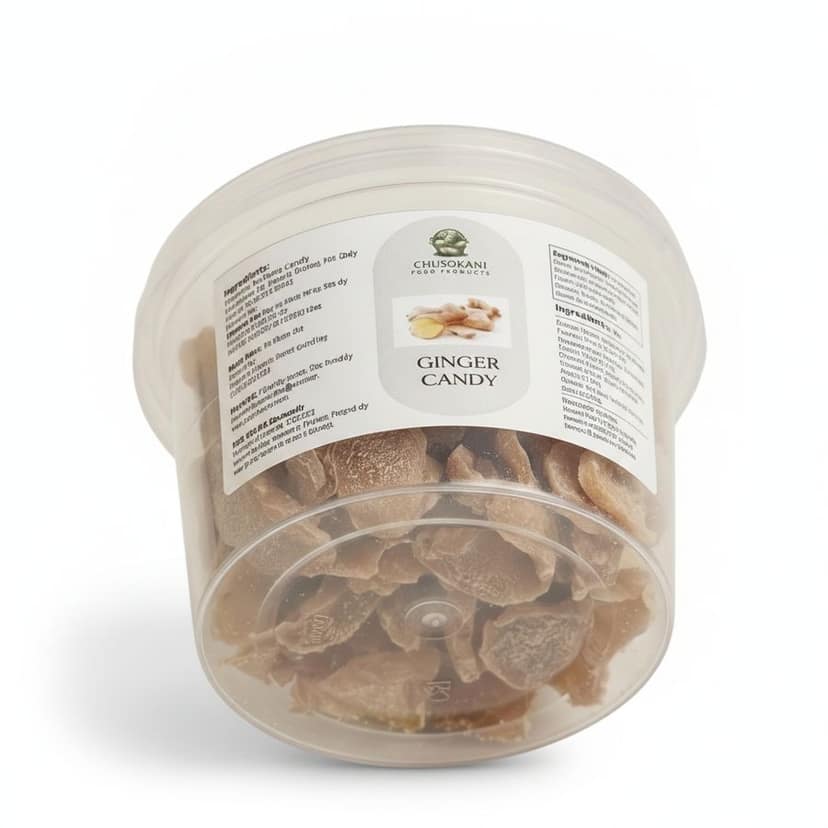 Ginger Candy - 100 gm - One plastic container of ginger candy view 2