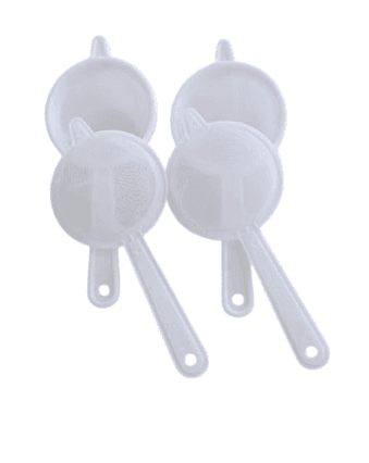 Plastic Double Mesh Tea Strainer, White, 8.5 cm view 3