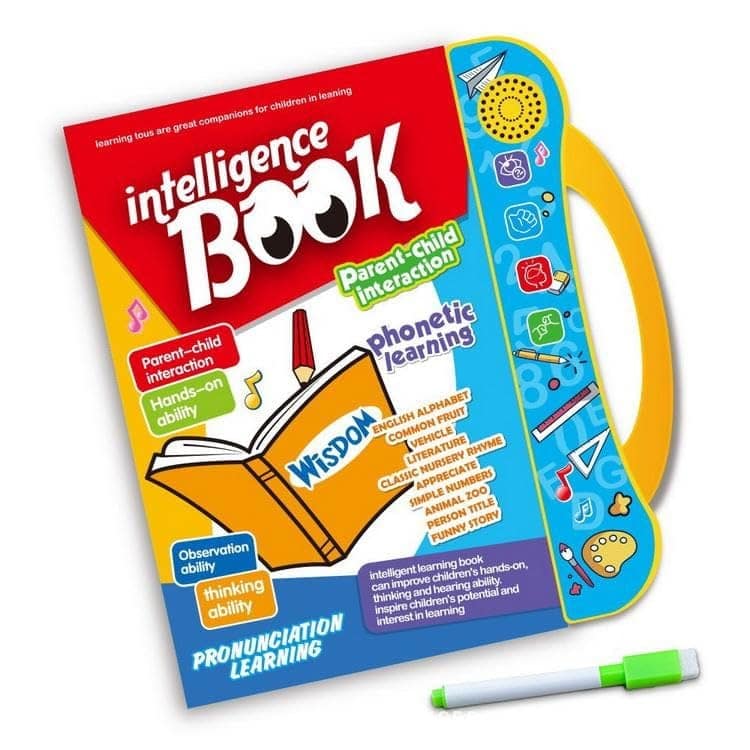 Intelligence Book | Interactive -Musical English Educational Phonetic Learning for 3 + Year Kids | Toddlers | Educational ABC and 123 E-Learning Kids Electronic Activity