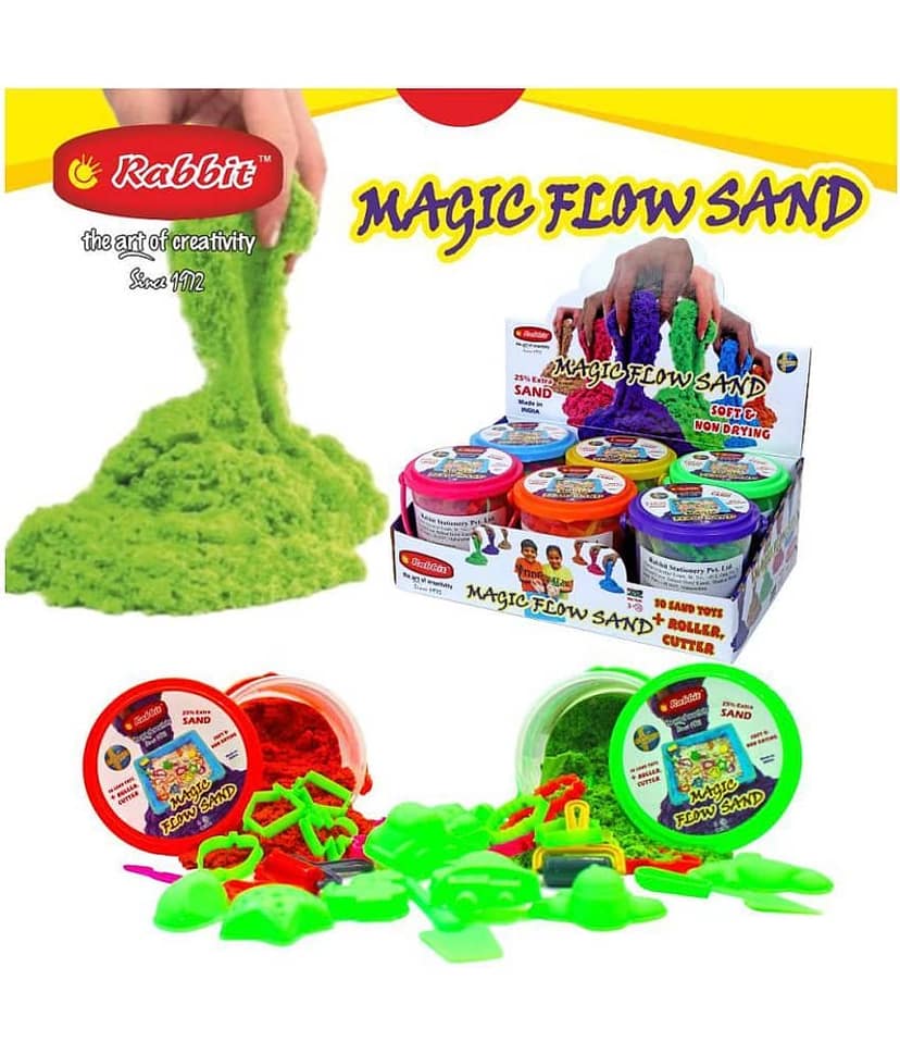 2 Sand Bucket 500 gms| Sand Play toy|Kids playing with Sand|Outdoor and Indoor Play Sand Kit|Sand toy| Perfect Creative products for Kids Boys Girls|Combo Pack Contains 2 Sand Bucket with 10 Sand toys each + 1 ROLLER & Cutter| sand clay with moulds| view 2