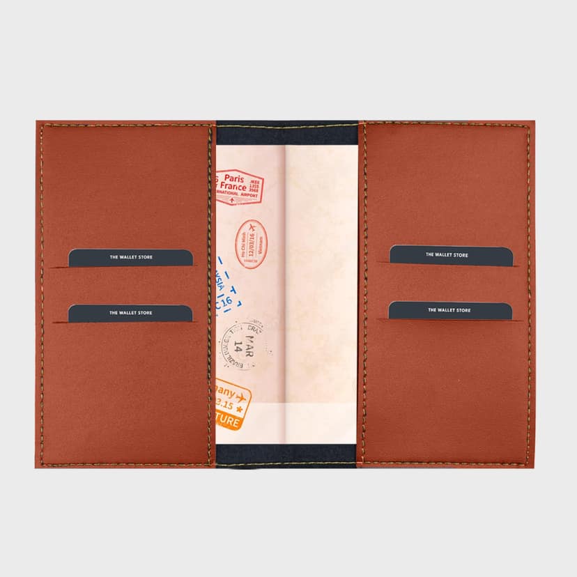 The Wallet Store Leather Passport Cover - Tan view 2