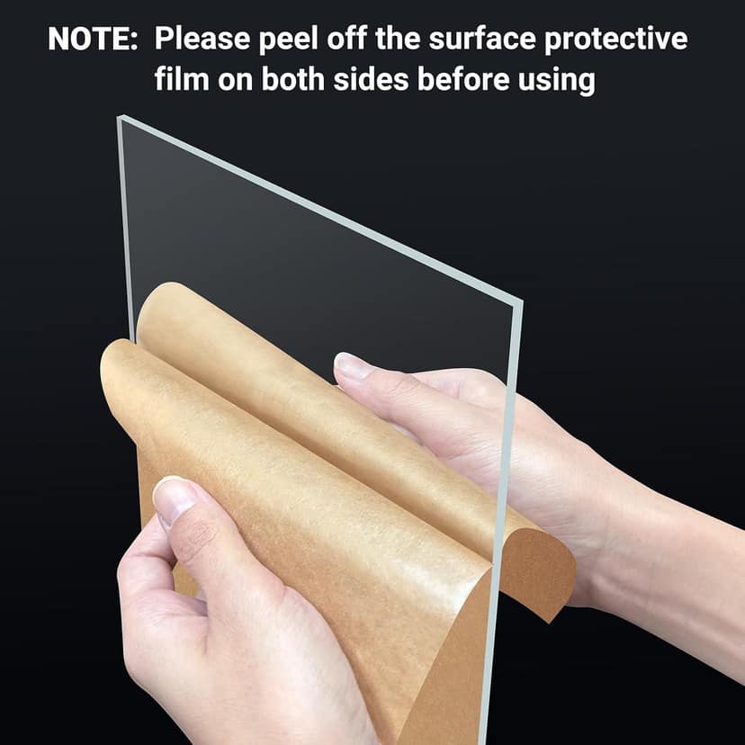 5 Pieces 8 x 12 Clear Acrylic Sheet Plexiglass - 0.04"(1mm) Thick view 3