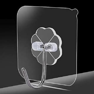 PVC Wall Hooks, Pack of 1, Transparent