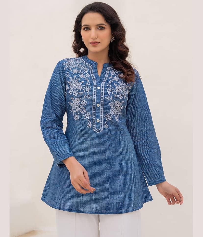 Juniper Women's Cotton Tunic ( Blue )